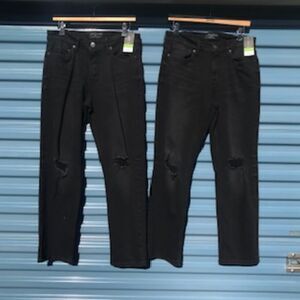 "Ripped" Slim Fit Jeans . Size: 30 x 30 . Black . (2) Pair Bundle